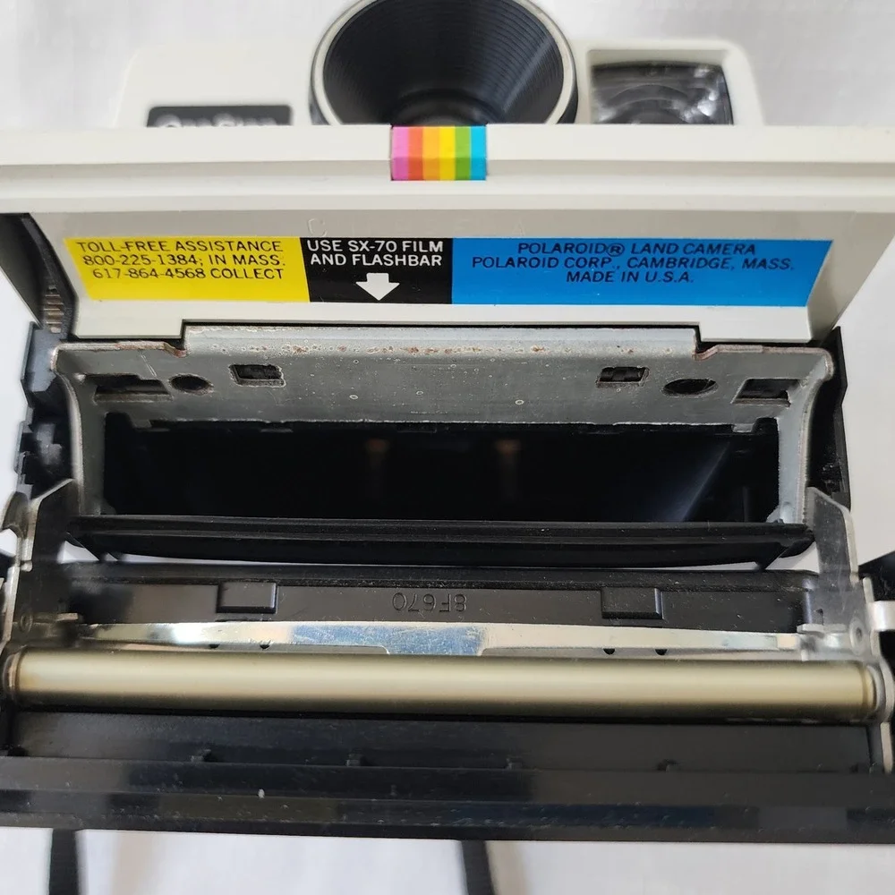 Polaroid OneStep Land Camera Vintage Instant Film Rainbow Stripe Tested Working